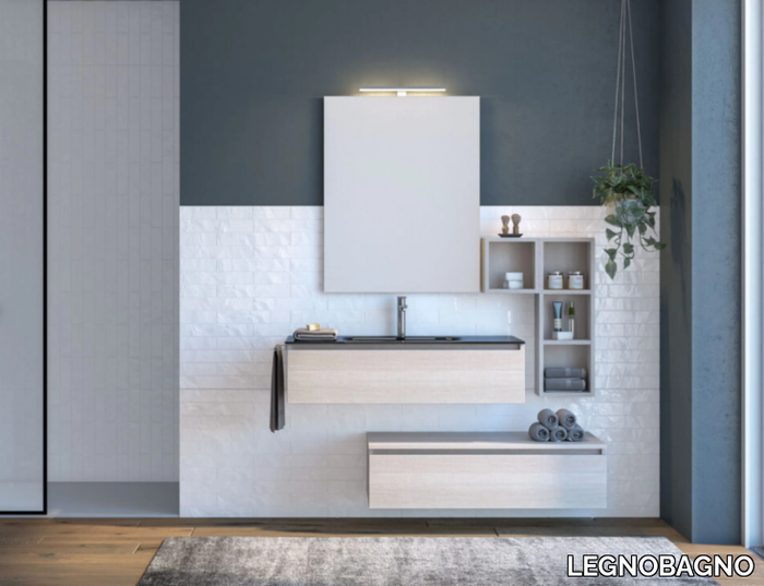 URBAN COMPONIBILE 03 - Wall-mounted sectional wooden vanity unit _ LEGNOBAGNO