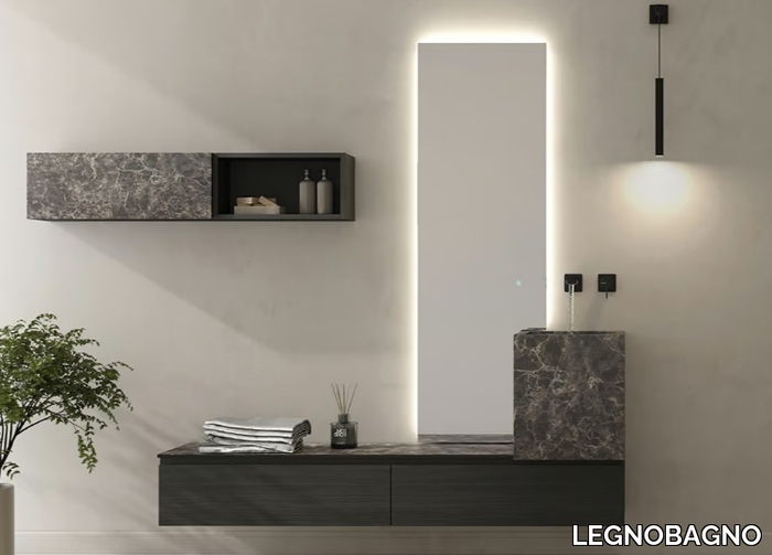 FREEDOM FL10 - Single wall-mounted wooden vanity unit _ LEGNOBAGNO