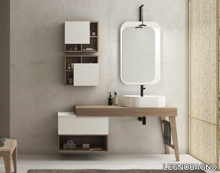 FREEDOM FL13 - Single wooden vanity unit with cabinets _ LEGNOBAGNO