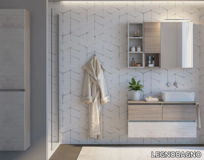 URBAN COMPONIBILE 12 - Wall-mounted vanity unit with drawers _ LEGNOBAGNO