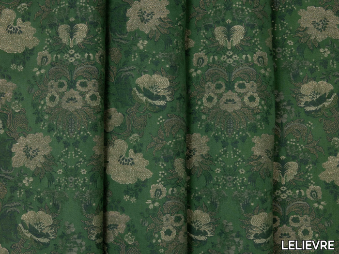 BELLE SAISON - Jacquard cotton fabric with floral pattern _ LELIEVRE