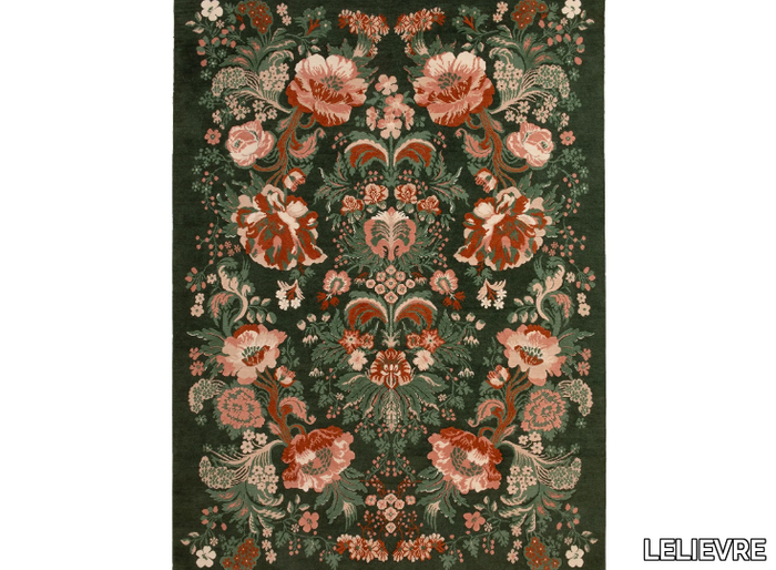 CHEDIGNY - Custom rectangular wool rug with floral pattern _ LELIEVRE