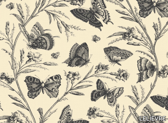 SÉRÉNADE - Nonwoven wallpaper with floral pattern _ LELIEVRE