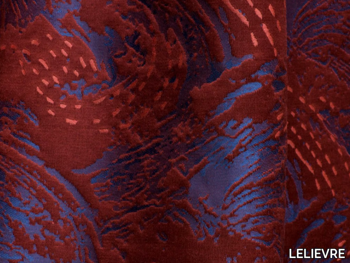 NAMI - Linen upholstery fabric with graphic pattern _ LELIEVRE