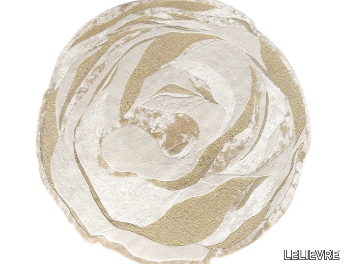 CAMELIA - Round wool rug with floral pattern _ LELIEVRE