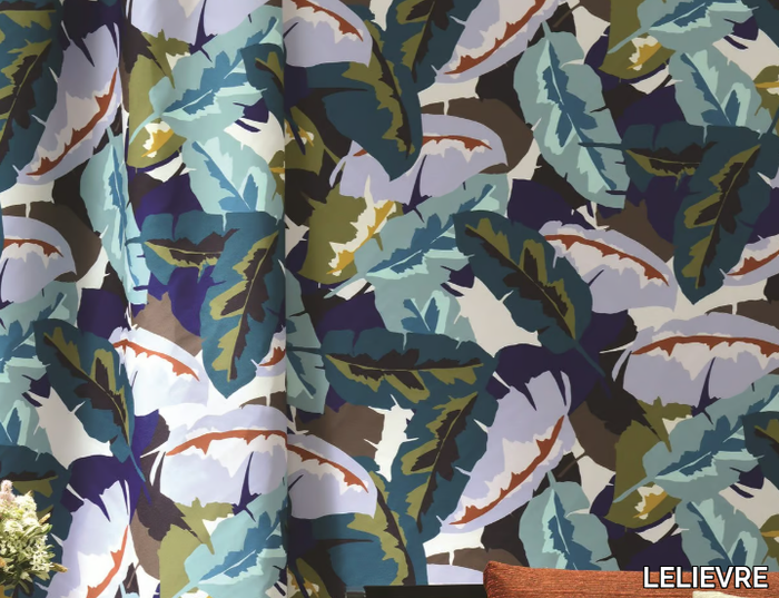 PALMA - Multi-colored polyester wall fabric for curtains _ LELIEVRE