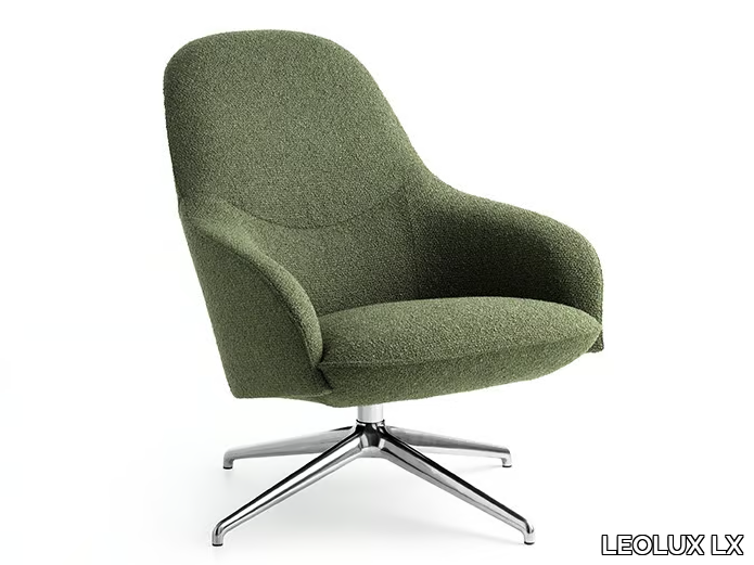 LXR13 - Swivel fabric armchair with armrests _ LEOLUX LX