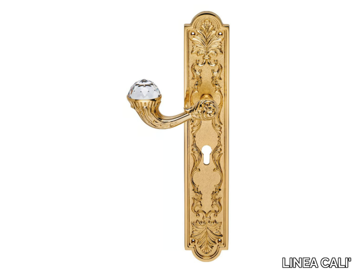 BRILLIANT CRYSTAL - Louis XIV brass door handle with Swarovski® Crystals on back plate _ LINEA CALI'