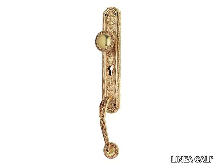 JARDIN - Louis XIV brass pull handle with Lock _ LINEA CALI'