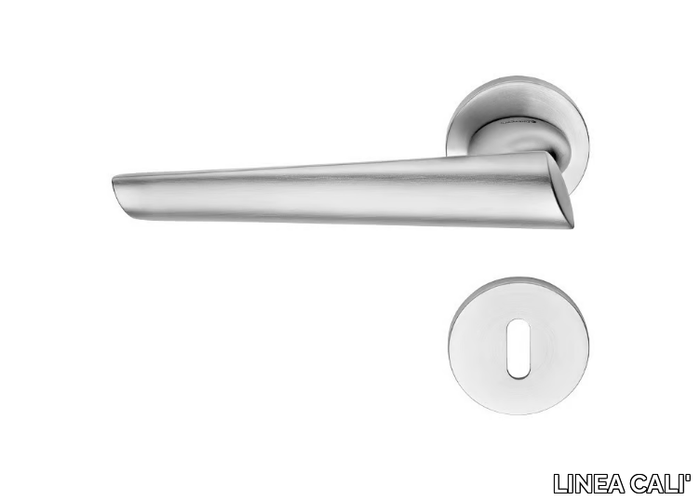 KENDO - Contemporary style brass door handle with lock _ LINEA CALI'