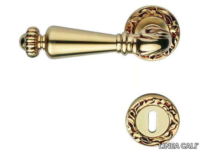 NINFA - Classic style brass door handle with lock _ LINEA CALI'