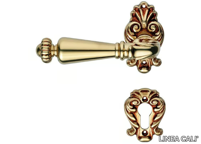 NINFA - Classic style brass door handle with lock _ LINEA CALI'