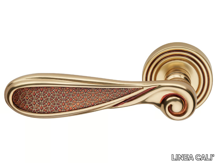 AISHA - Brass door handle on rose _ LINEA CALI'