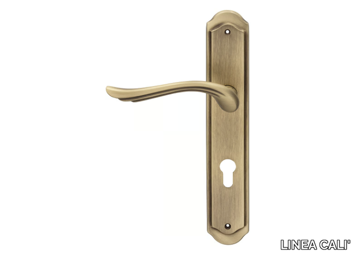 ARIA - Brass door handle on back plate _ LINEA CALI'