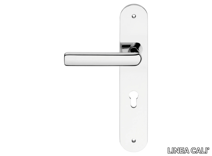 STRIP - Brass door handle on back plate _ LINEA CALI'