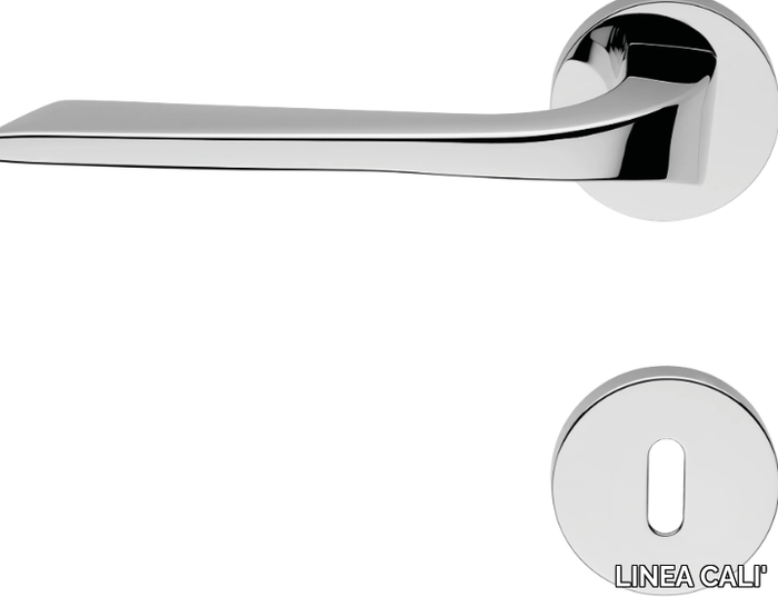 LIVING - Brass door handle on rose _ LINEA CALI'