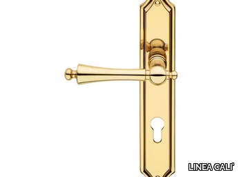 HEIDI - Brass door handle on back plate _ LINEA CALI'