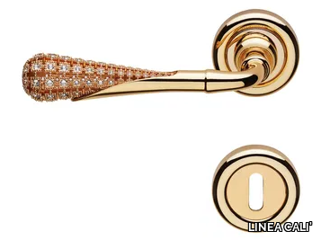 FEELING - Brass door handle with lock with Swarovski® Crystals _ LINEA CALI'