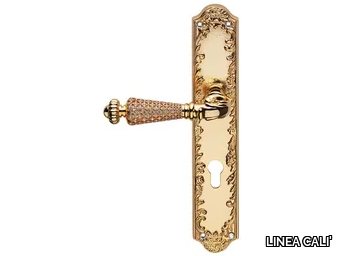 JEWEL - Brass door handle on back plate with Swarovski® Crystals _ LINEA CALI'