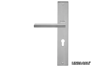 SINTESI - Contemporary style brass door handle on back plate _ LINEA CALI'