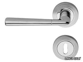 TESS - Classic style brass door handle on rose with lock _ LINEA CALI'