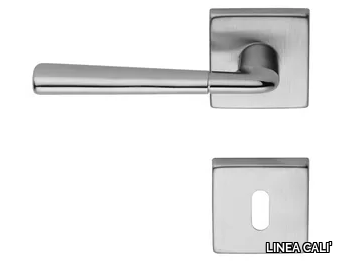 TESS - Classic style brass door handle on rose with lock _ LINEA CALI'