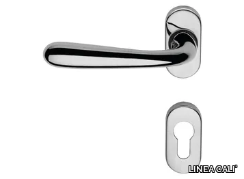 GARDA ZINCRAL - Classic style brass door handle on rose with lock _ LINEA CALI'