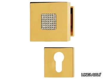 ZEN MESH - Chromed brass door knob with Swarovski® Crystals with lock _ LINEA CALI'