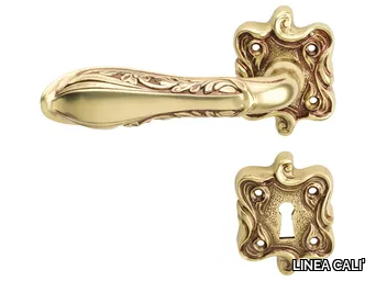 LIBERTY - Chromed brass door handle on rose with lock _ LINEA CALI'