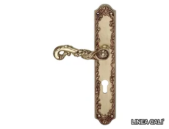 POESIA - Chromed brass door handle on back plate _ LINEA CALI'