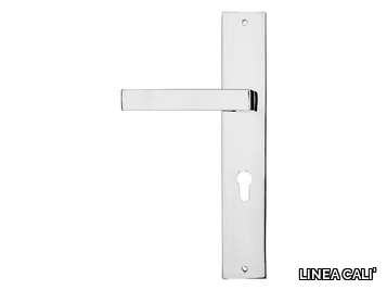 ZEN - Chromed brass door handle on back plate _ LINEA CALI'