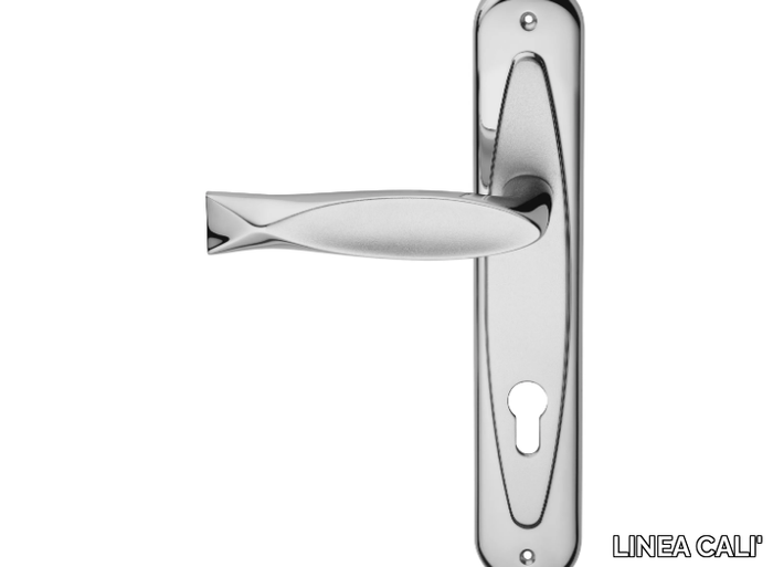 FISH - Chromed brass door handle on back plate _ LINEA CALI'