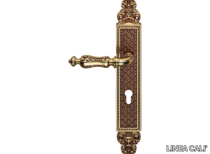 SOLEIL - Chromed brass door handle on back plate _ LINEA CALI'