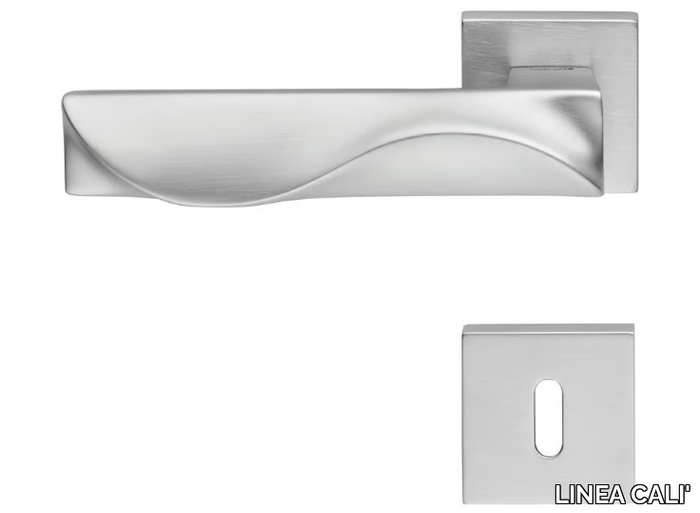 DUNE - Design brass door handle with lock _ LINEA CALI'