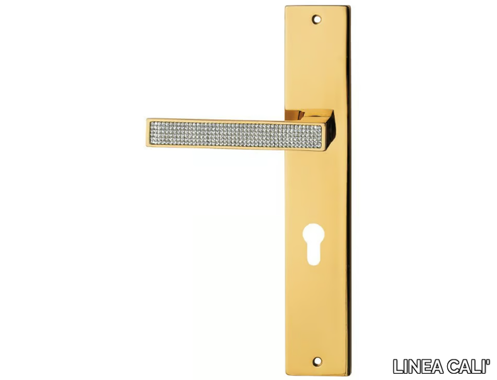 ZEN MESH - Chromed brass door handle with Swarovski® Crystals on back plate _ LINEA CALI'