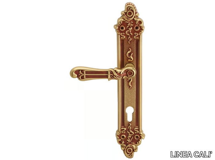 TIFFANY - Chromed brass door handle on back plate _ LINEA CALI'