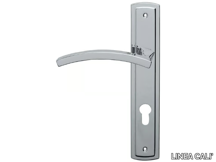 PROFILO - Chromed brass door handle on back plate _ LINEA CALI'