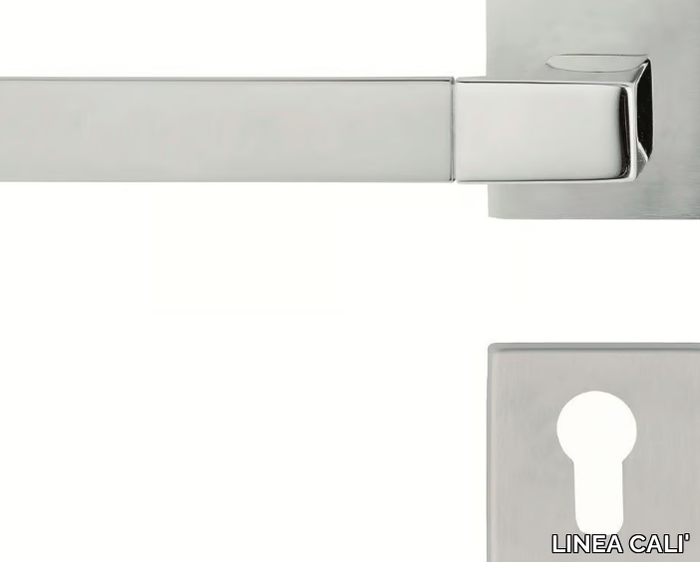 THAIS - Chromed brass door handle on rose with lock _ LINEA CALI'