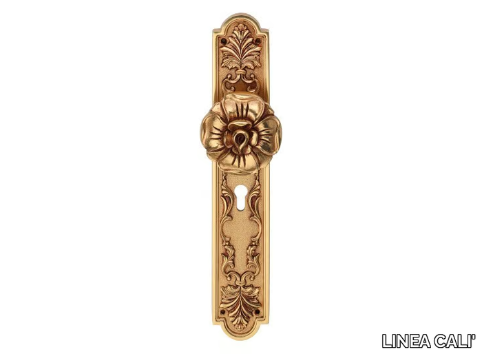 QUEEN - Baroque door knob with lock on back plate _ LINEA CALI'