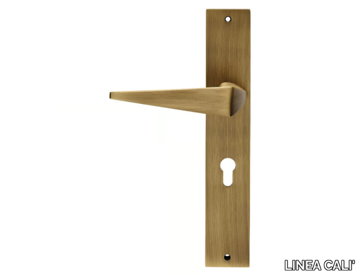 KOMFORT - Contemporary style brass door handle on back plate _ LINEA CALI'