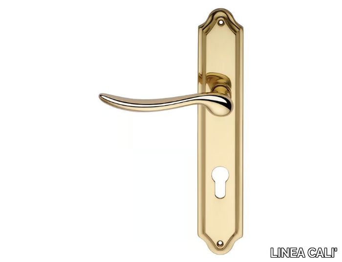 BETA - Classic style brass door handle on back plate _ LINEA CALI'