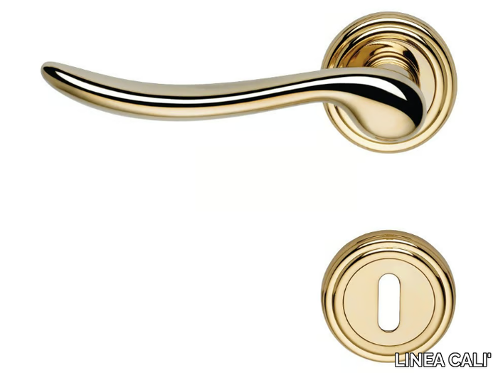 BETA - Classic style brass door handle with lock _ LINEA CALI'