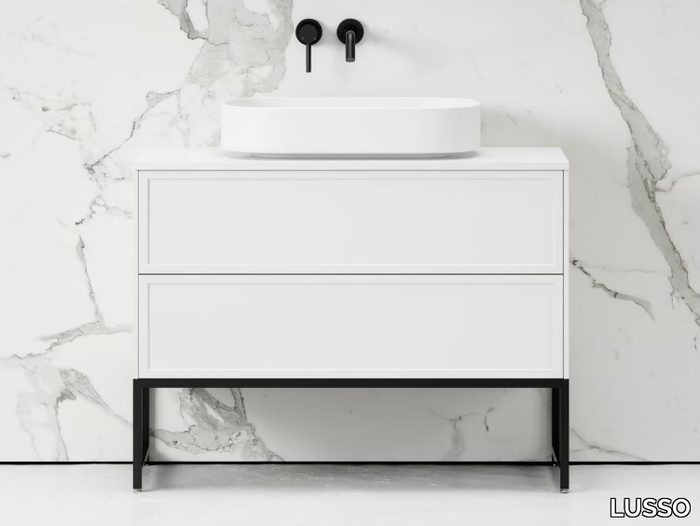VANITA - Floor-standing single wooden vanity unit with drawers _ LUSSO