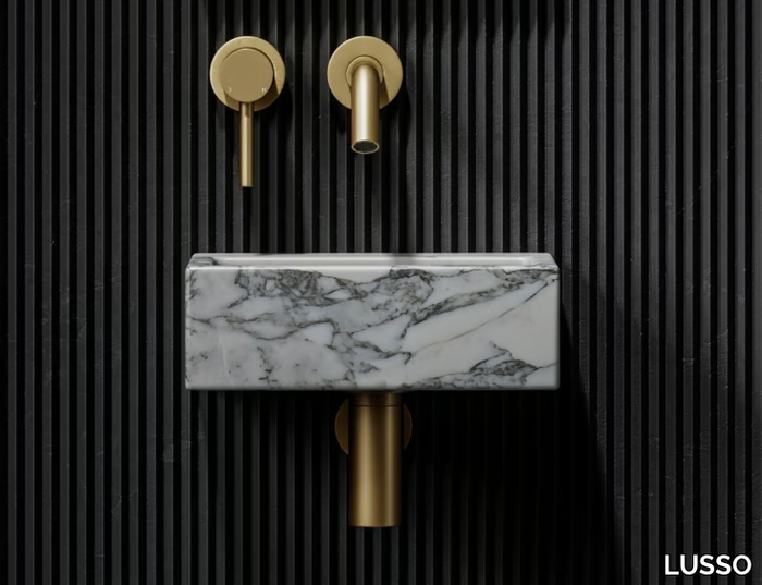 VASEL - Rectangular wall-mounted Arabescato marble handrinse basin _ LUSSO