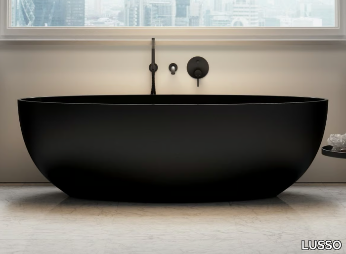 VETRINA - Freestanding oval Resin Stone bathtub _ LUSSO