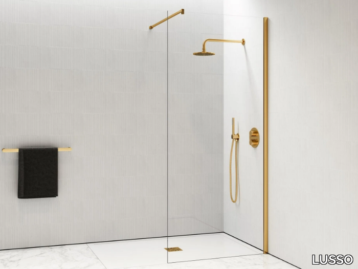 MODULAR - KIT A - Corner glass Walk in shower with tray _ LUSSO