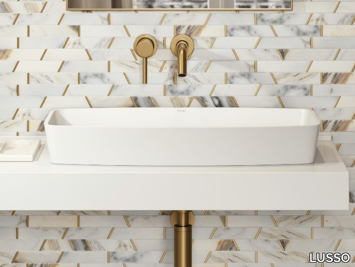 ALBERT - Countertop rectangular Resin Stone washbasin _ LUSSO