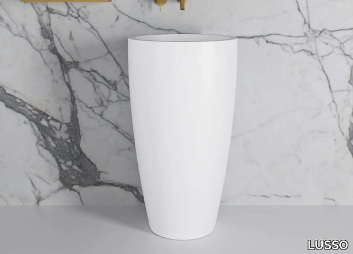 ANNELIE - Freestanding round Resin Stone washbasin _ LUSSO