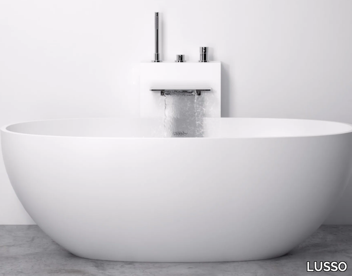 CASCATA - External Resin Stone bathtub set with diverter _ LUSSO