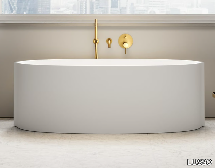 CIELO - Freestanding oval Resin Stone bathtub _ LUSSO